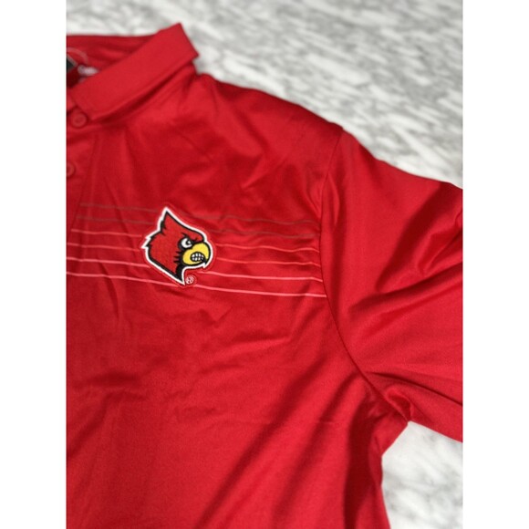 captivating University of Louisville Cardinals Polo Golf Shirt Mens Large Red - Picture 4 of 9